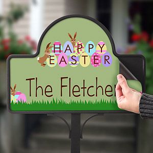 Personalized Happy Easter Decorative Yard Stake Magnet