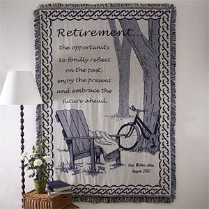 Personalized Retirement Blanket Gift   Embrace the Future Design