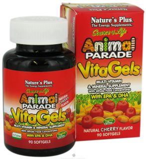 Natures Plus   Animal Parade Vita Gels With EPA & DHA Natural Cherry Flavor   90 Softgels