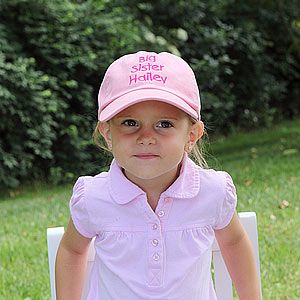Sister Personalized Pink Baseball Hat for Girls