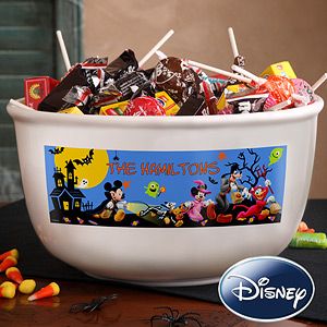 Personalized Disney Halloween Candy Bowl   Mickey Mouse, Donald Duck, Goofy