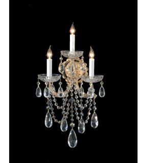 Maria Theresa 3 Light Wall Sconces in Gold 4423 GD CL S