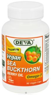 Deva Nutrition   Premium Sea Buckthorn Berry Oil Vegan Omega 7   90 Vegetarian Capsules