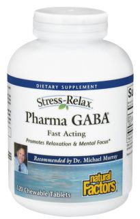 Natural Factors   Stress Relax Pharma GABA Fast Acting   120 Chewable Tablets