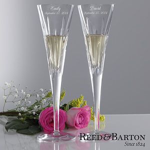 Personalized Crystal Champagne Flutes by Reed & Barton