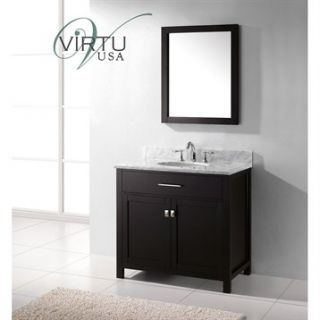 Virtu USA 36 Caroline Single Square Sink Bathroom Vanity   Espresso