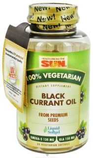 Health From The Sun   100% Vegetarian Black Currant Oil   60 Vegetarian Softgels