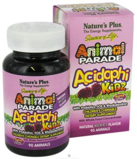 Natures Plus   Animal Parade AcidophiKidz Berry Flavor   90 Chewable Tablets