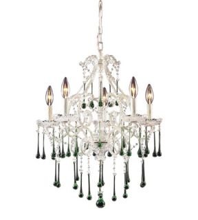 Opulence 5 Light Chandeliers in Antique White 4002/5LM