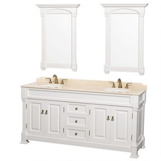 Andover 72 Traditional Bathroom Double Vanity Set by Wyndham Collection   White
