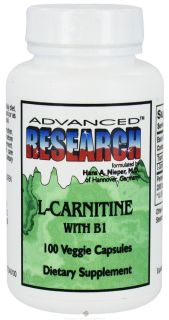 Advanced Research   L Carnitine with B1   100 Vegetarian Capsules