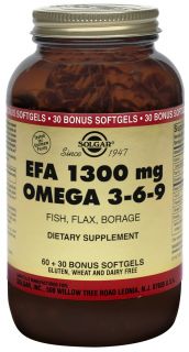 Solgar   EFA Omega 3 6 9 1300 mg.   60 Softgels