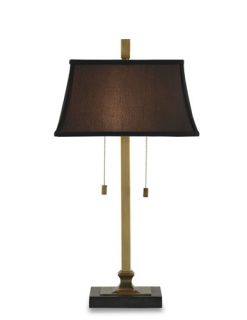 Matchpoint 2 Light Table Lamps in Brass/Black 6362