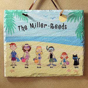 Personalized Beach Vacation Slate Wall Plaque