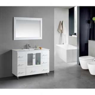 Design Element Stanton 48 Single Sink Vanity Set with Drop In Sink   White