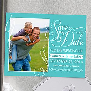 Photo Wedding Save The Date Magnets   Simply In Love