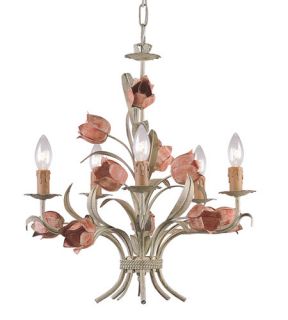 Southport 5 Light Mini Chandeliers in Sage/Rose 4805 SR