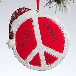 Personalized Christmas Ornaments   Peace Sign