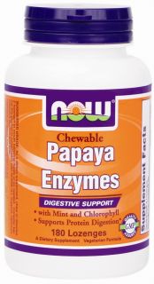 NOW Foods   Papaya Enzyme Chewable   180 Lozenges