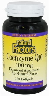 Natural Factors   Co Enzyme Q10 100 mg.   120 Softgels