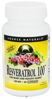 Source Naturals   Resveratrol 100 High Potency 100 mg.   60 Vegetarian Capsules