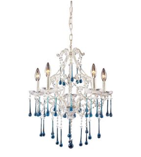Opulence 5 Light Chandeliers in Antique White 4002/5AQ