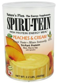 Natures Plus   Spiru Tein High Protein Energy Meal Peaches & Cream   2.2 lbs.