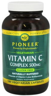 Pioneer   Vitamin C Complex Naturally Buffered 500 mg.   180 Vegetarian Capsules