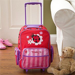 Personalized Girls Rolling Luggage   Ladybug