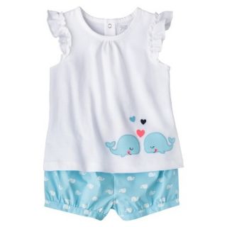 Just One YouMade by Carters Girls 2 Piece Set   White/Light Blue 24 M
