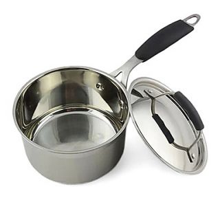 3.5 QT Stainless steel Saucepan with Plastic Handle and Cover, Dia 16cm x H16cm