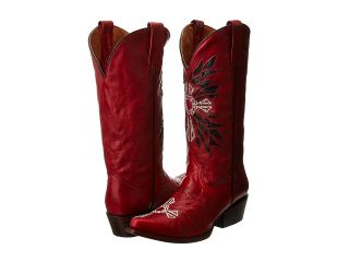 Roper Laser Cut Winged Cross Boot Womens Boots (Red)