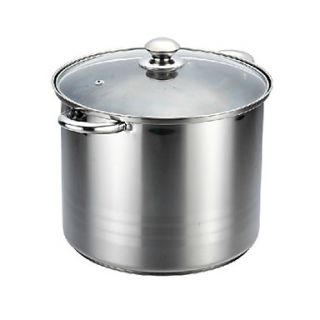 8 QT Stainless Steel Stock Pot with Cover, W24cm x L24cm x H16.6cm