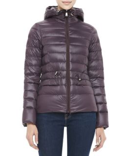 Womens Packable Puffer Jacket with Hood   DKNY