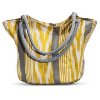 Canvas Striped Bucket Handbag   Yellow
