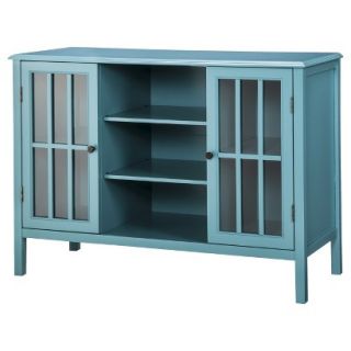 Accent Table Threshold Windham 2 Door Cabinet with Center Shelves   Teal