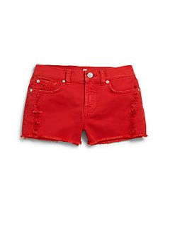 7 For All Mankind Girls Cutoff Denim Shorts   Red