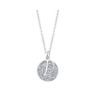 Bridge Jewelry Silver Plated Initial D Disc Pendant