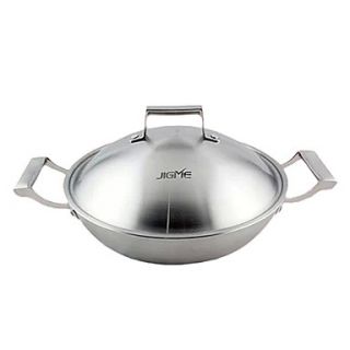 12.5 Stainless steel Woks with Cover, Dia 30cm x H15cm