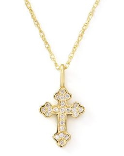 Byzantine Diamond Cross Necklace, Yellow Gold   KC Designs