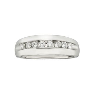 1/2 CT. T.W. Men s Diamond Wedding Band, White