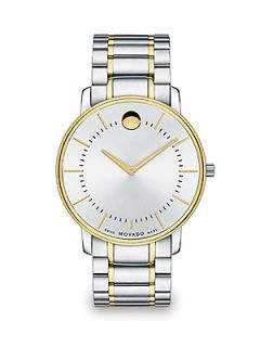 Movado Two Toned Stainless Steel TC Watch   Silver Gold