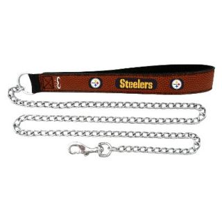 Pittsburgh Steelers Football Leather 3.5mm Chain Leash   L
