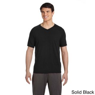 Alo Mens Performance Triblend Short sleeve V neck T shirt Black Size L