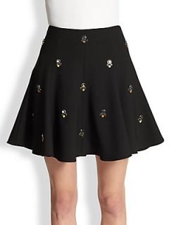 Elizabeth and James Riley Studded Flared Skirt   Black