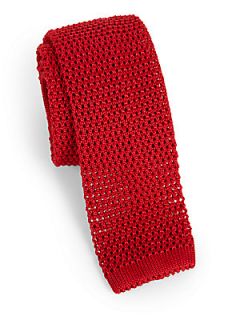Charvet Silk Knit Tie   Red