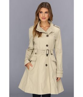 Cole Haan Asymmetrical Skirted Trench Womens Coat (White)