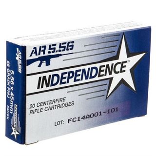 Rifle Ammunition   Independence Ammo 5.56 55 Gr Fmj 20/Box