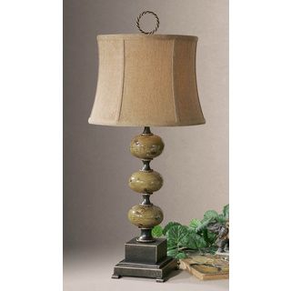 Porano Distressed Green Stacked Spheres Table Lamp