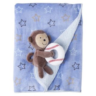 Just One You Made by Carters Blue Stars Blanket with Monkey and Rattle